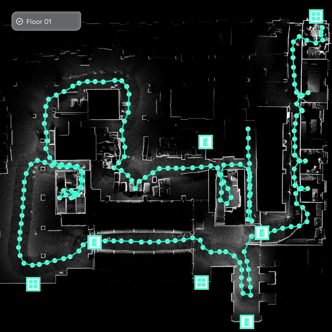 See the exact route walked during the scan